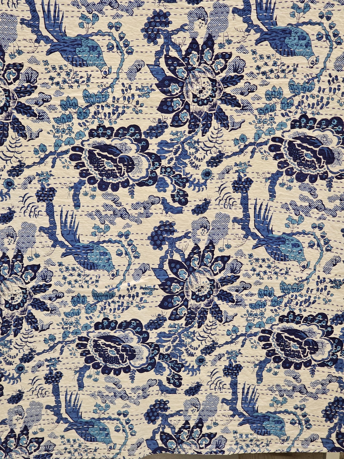 Blue and white throw 1