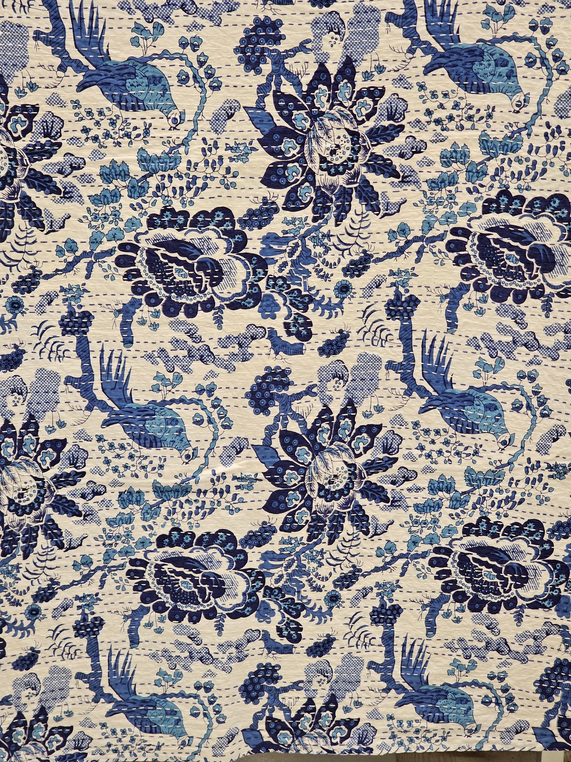 Blue and white throw 1