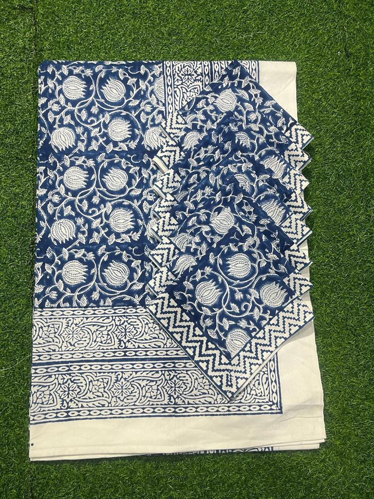 “Tranquil Blue Floral Tablecloth Set” 💙✨