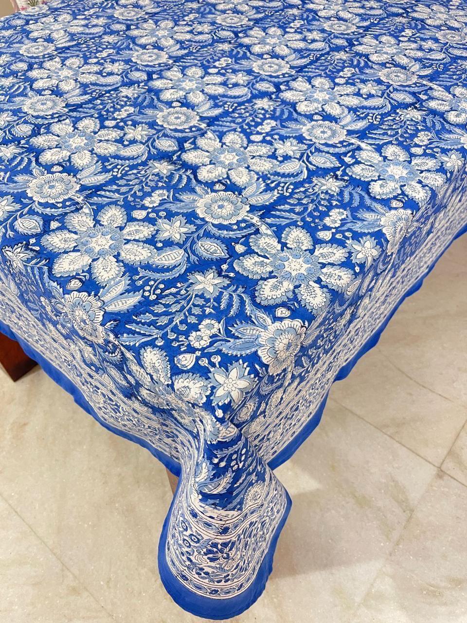 “Blue Garden Charm Tablecloth”