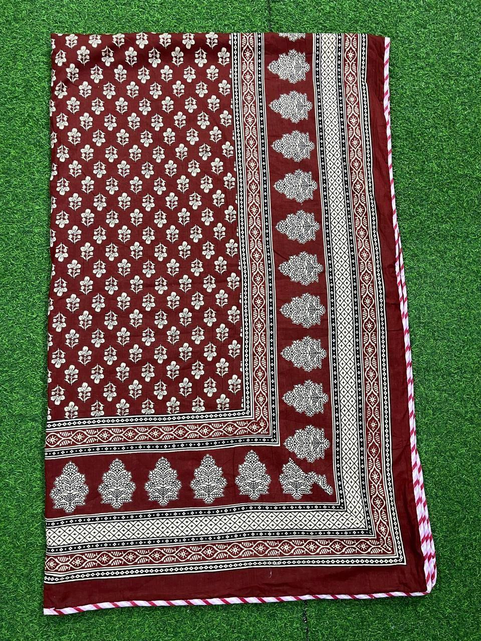 Red Blossom Reversible Quilt – Muslin Soft, Handcrafted Elegance