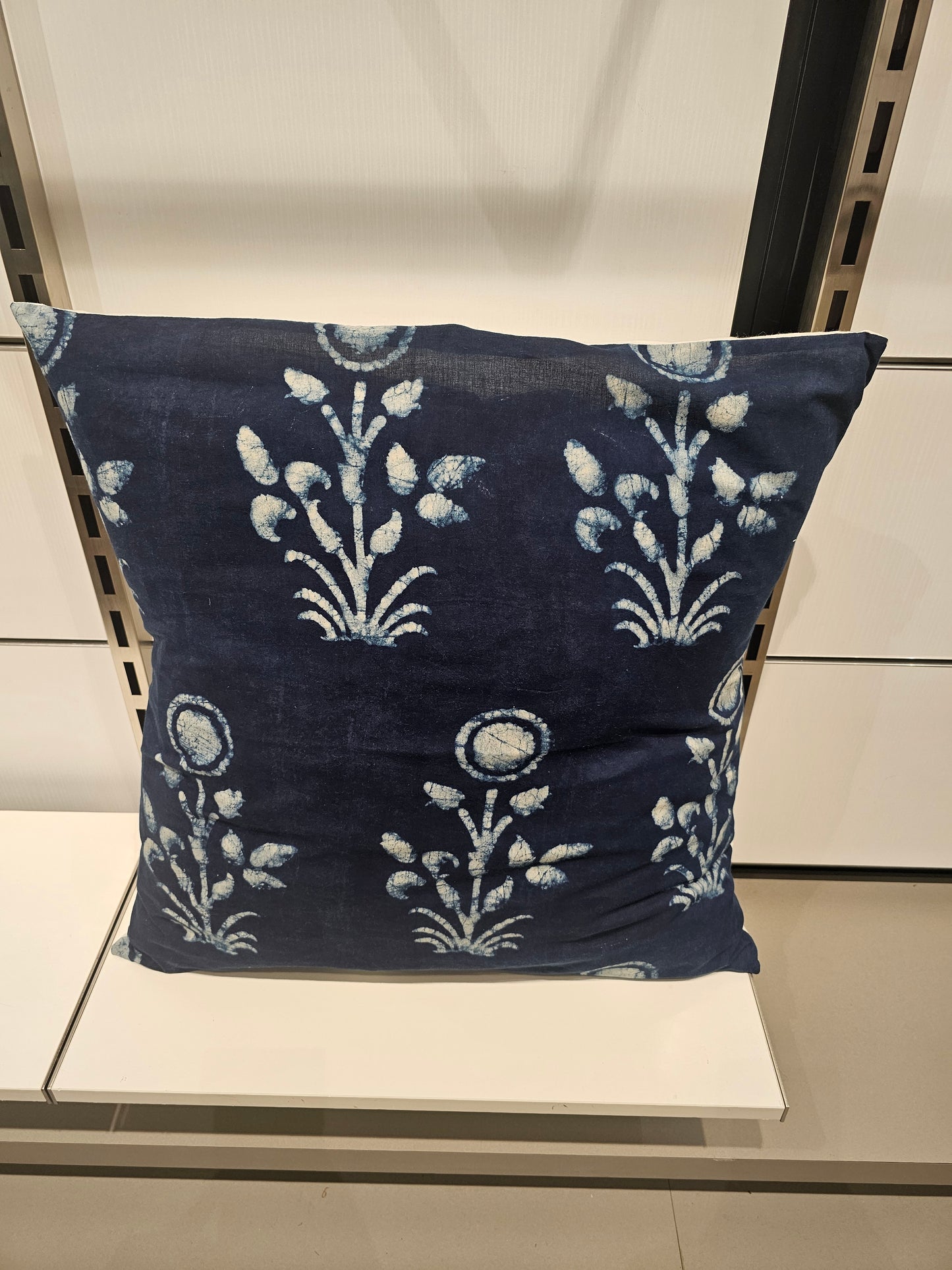 "Indigo Floral majesty": European Cushion Cover" (Size 24"X24")