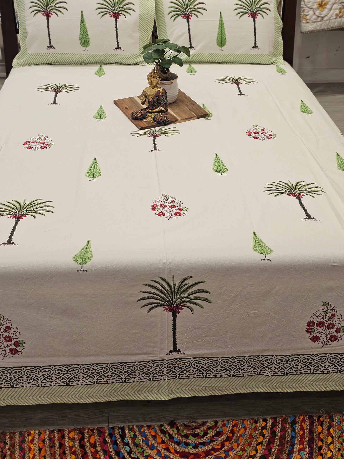 "Tropical Tranquility: Palm Paradise Bedsheet"