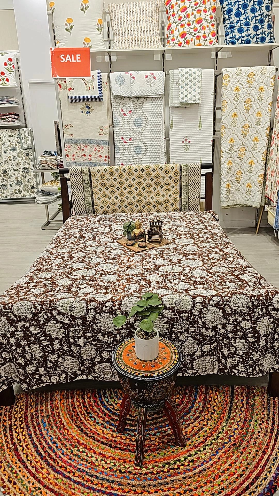 Floral (Brown ) Kantha Quilt