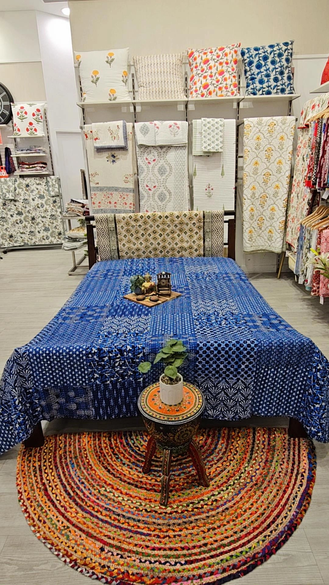 Beautiful Indigo Kantha Patchwork Quilts