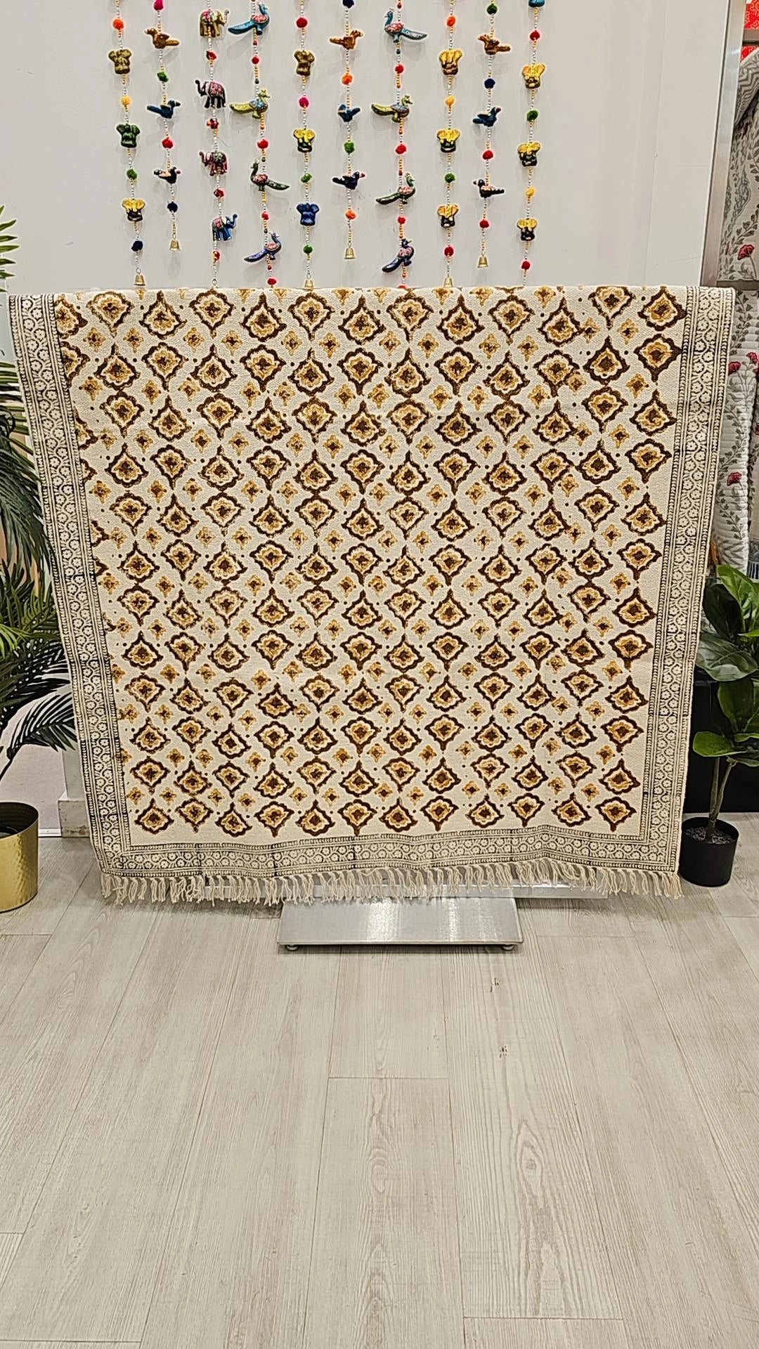 Mustard beige traditional rug