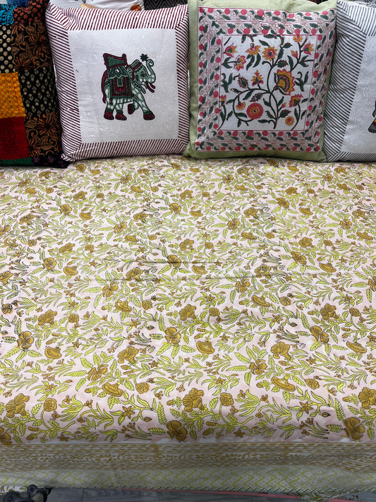 sunny summer cotton cool floral quilt