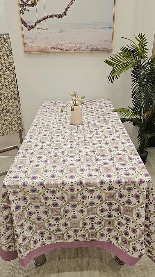"Lavender Elegance: Floral Bliss Tablecloth"