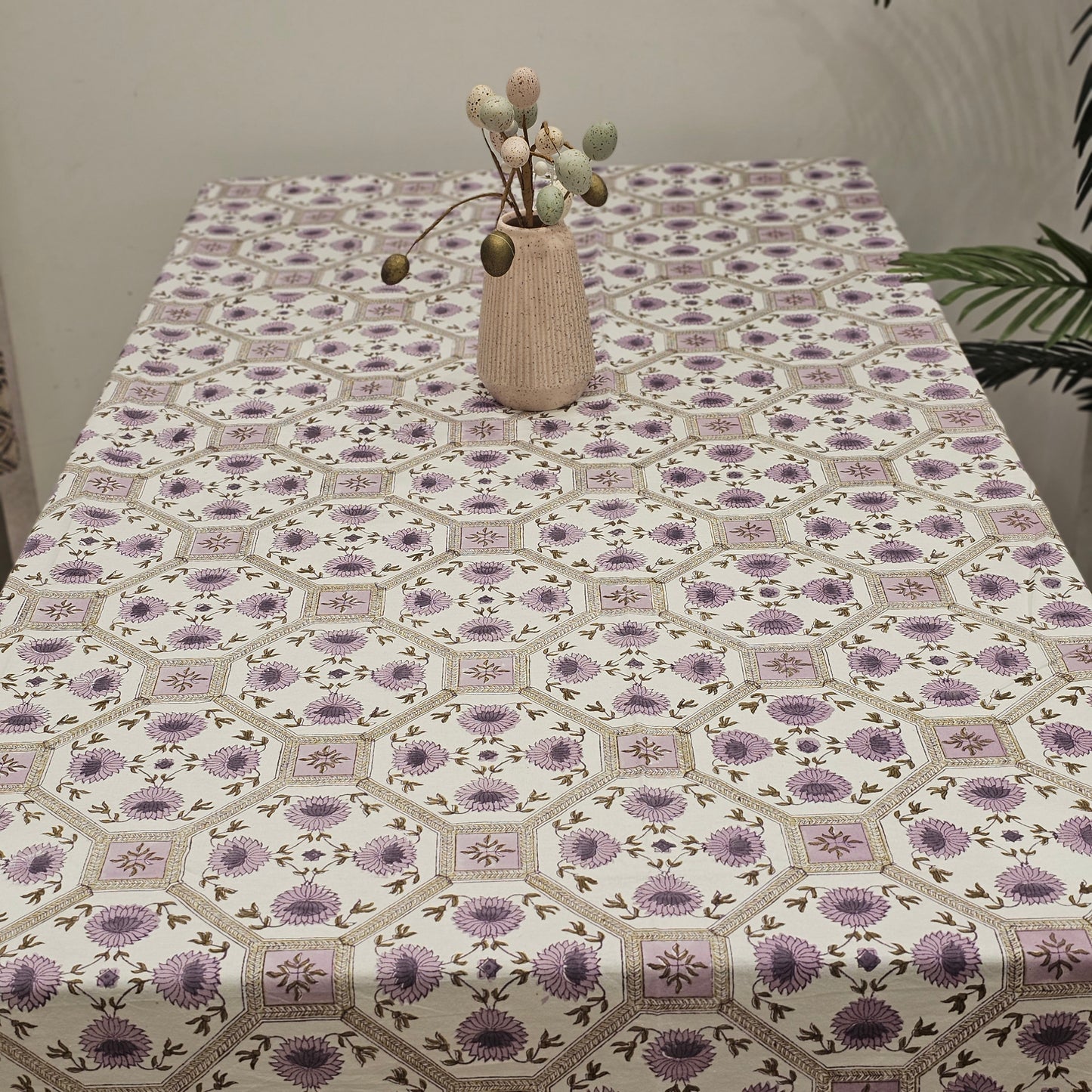 "Lavender Elegance: Floral Bliss Tablecloth"