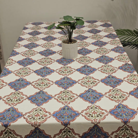"Artistry in Threads: Patterned Tablecloth"