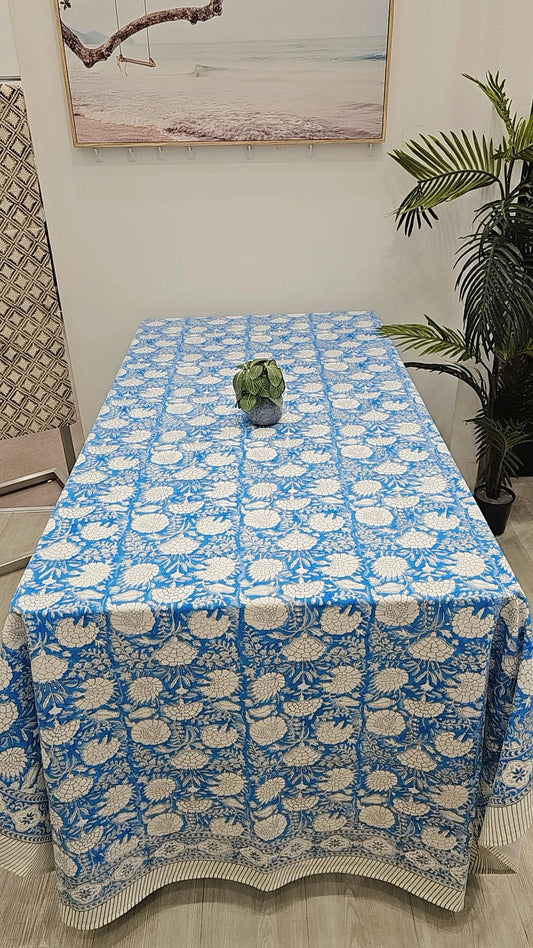 "Regal Blooms: Elegant Floral Tablecloth"
