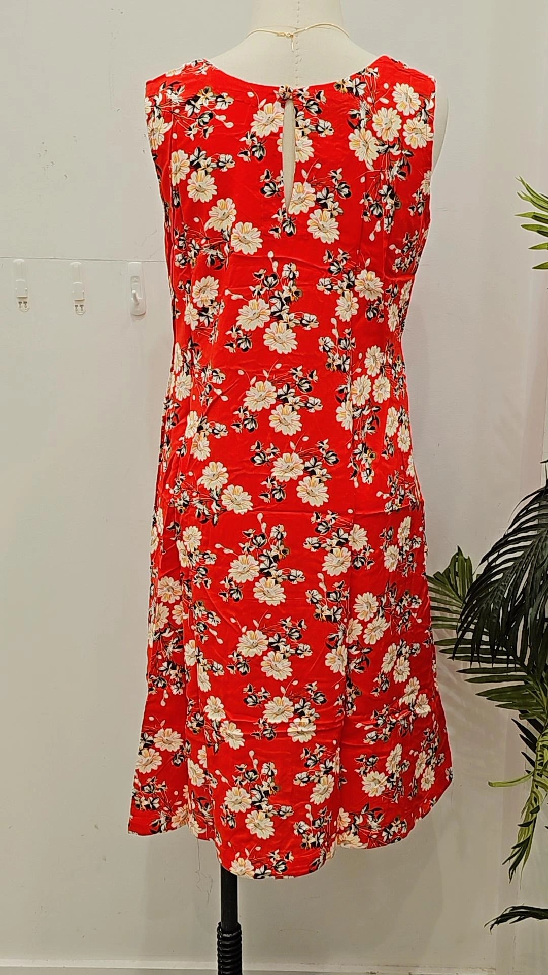 Red Floral Classic Dress