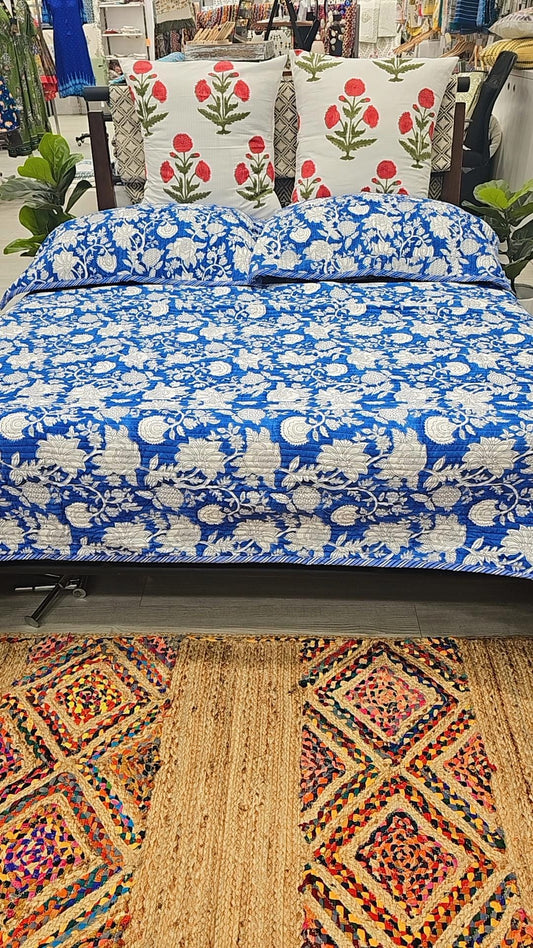 "Blue Lily Haven: Floral Comforter Set"