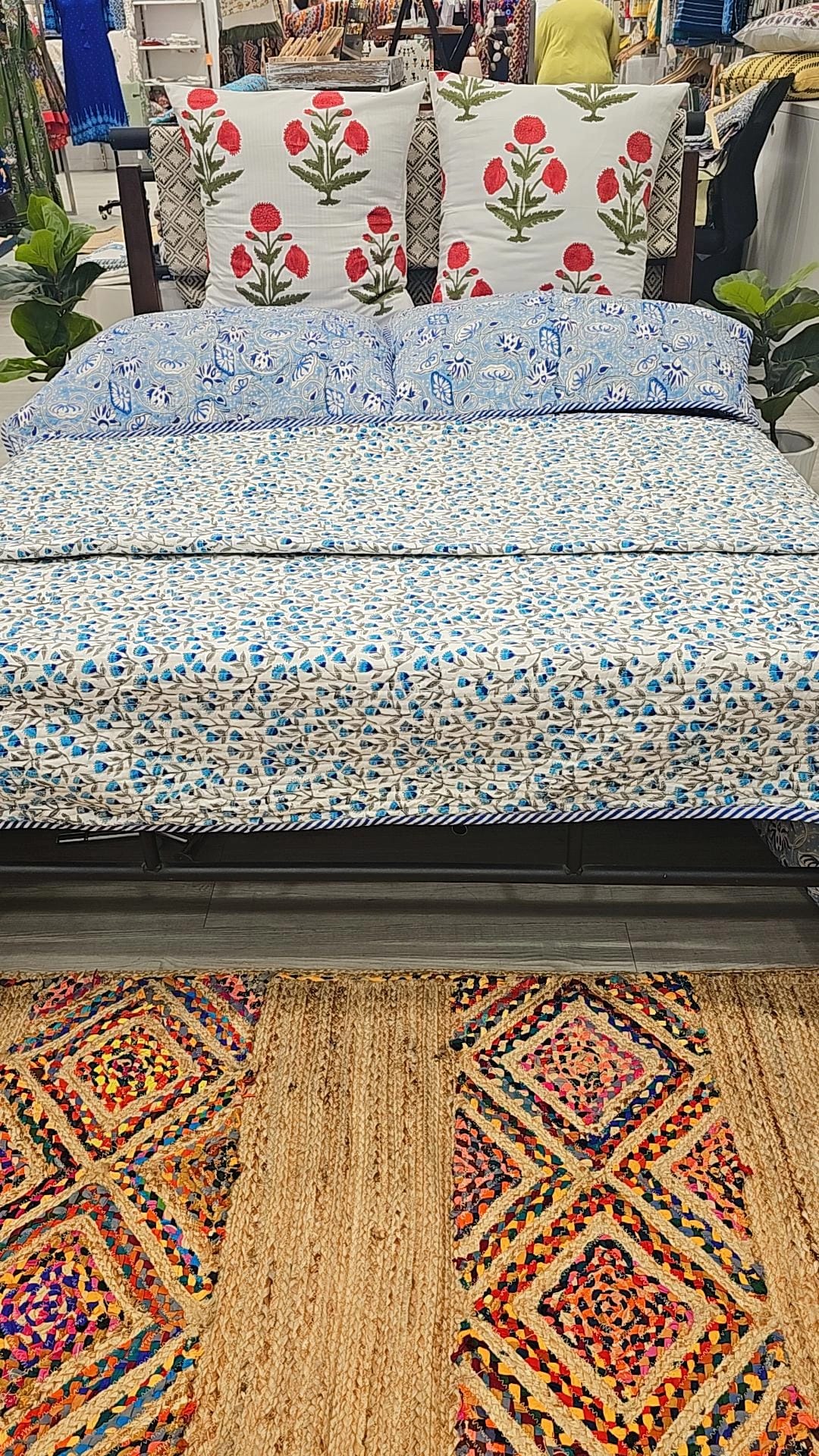 "Blue Oasis: Floral Comforter Set"