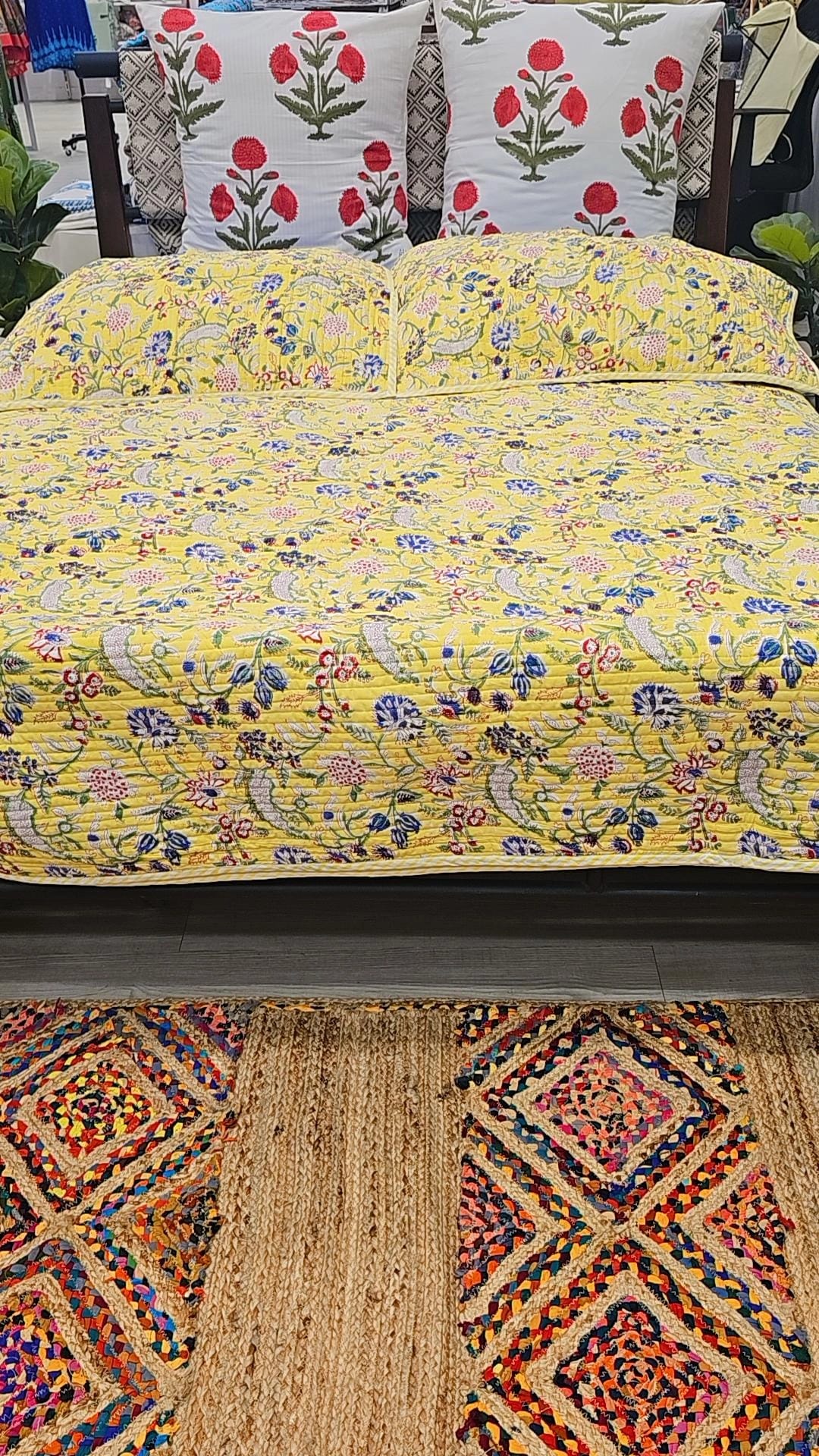 lightweight floral summer reversible comforter set