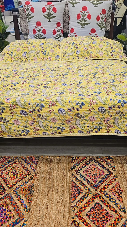 lightweight floral summer reversible comforter set