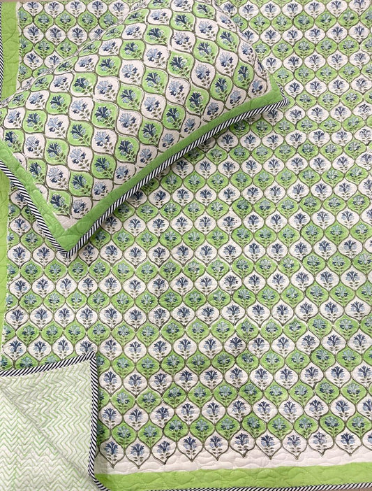 “Green Bliss Reversible Comforter Set”