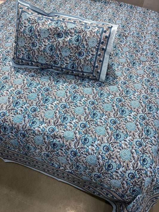 “Blue Whisper Pattern Bedspread”