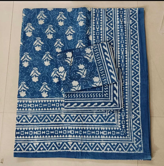 “Indigo Floral Whisper Bedsheet Set ”