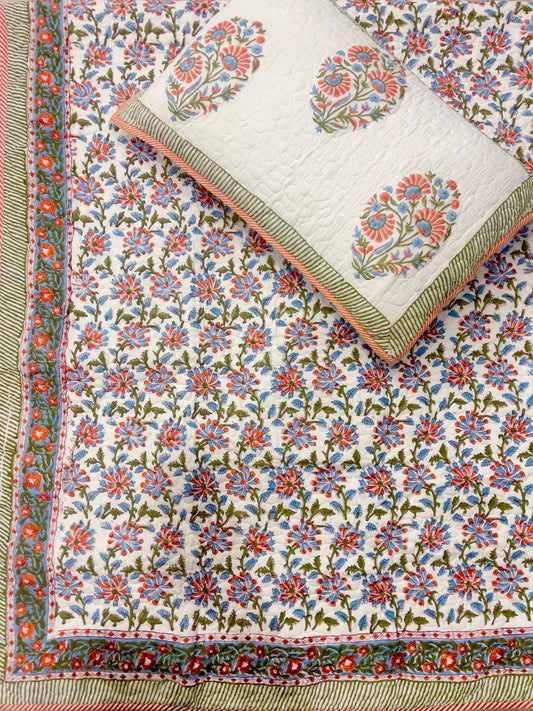 Blooming Garden Reversible Comforter Set (90" x 108")