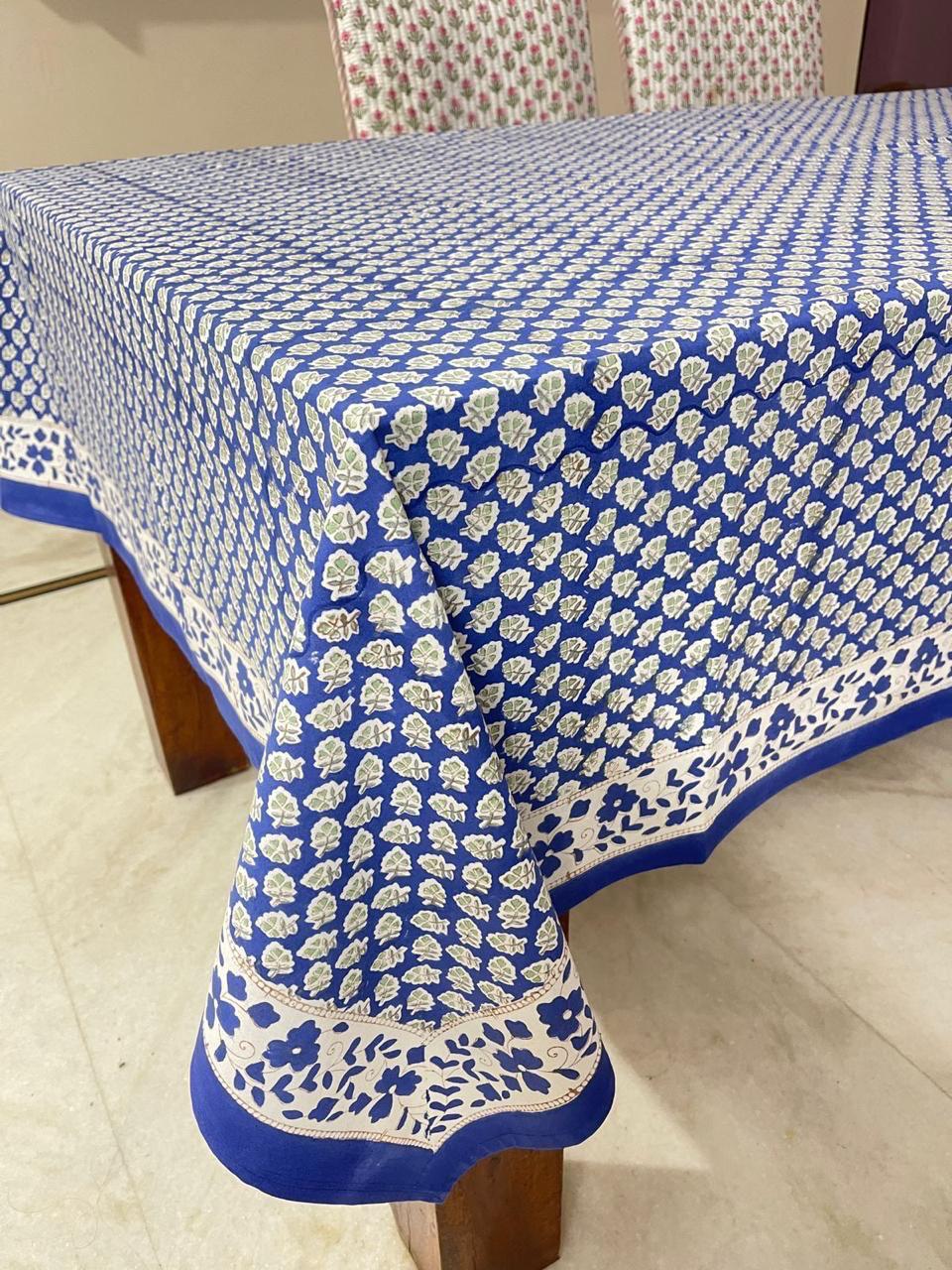 “Serene Garden Handprinted Tablecloth”