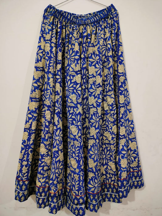 Blue Floral Skirt